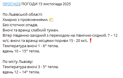 Небезпечне погодне явище охопить Львів — чого чекати завтра - фото 1