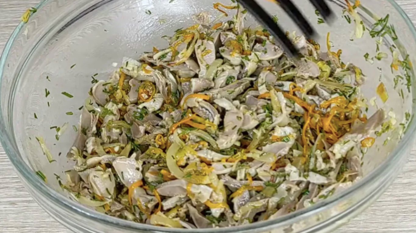 рецепт закуски з курячих шлунків