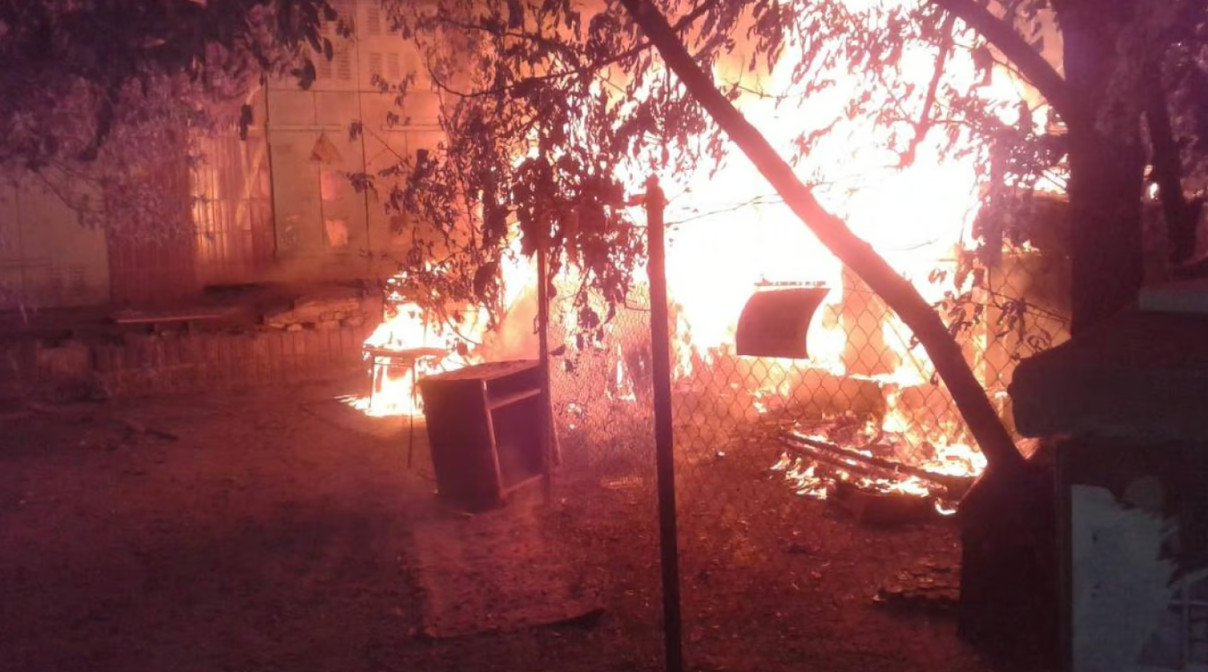 Пожар на месте приюта для кошек в Киеве 23 сентября