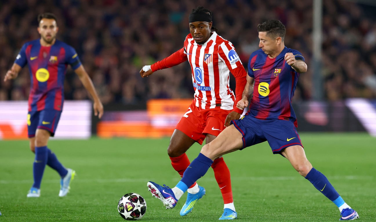 Роберт Левандовский в матче ЛЧ с "Атлетико" 8 апреля 2026 года