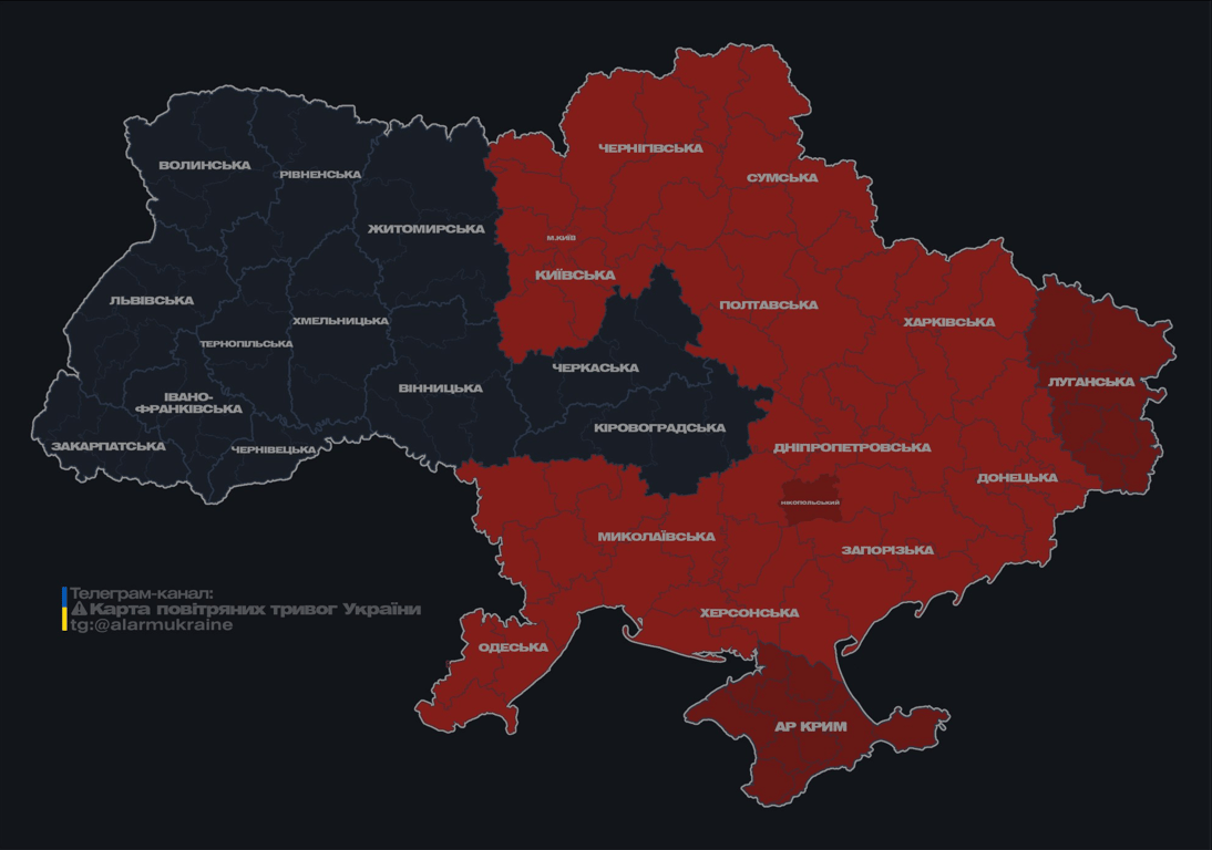 Повітряна тривога пізног ввечері 11 вересня