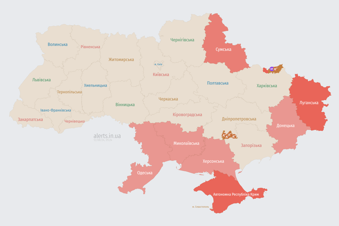 Атака на Украину в ночь на 12 августа