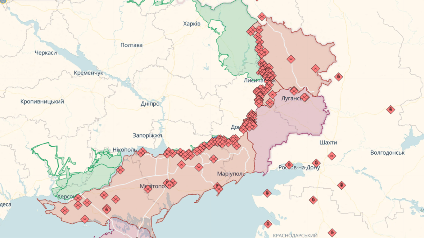 Онлайн-карти бойових дій в Україні на 10 липня: DeepState, Liveuamap, ISW
