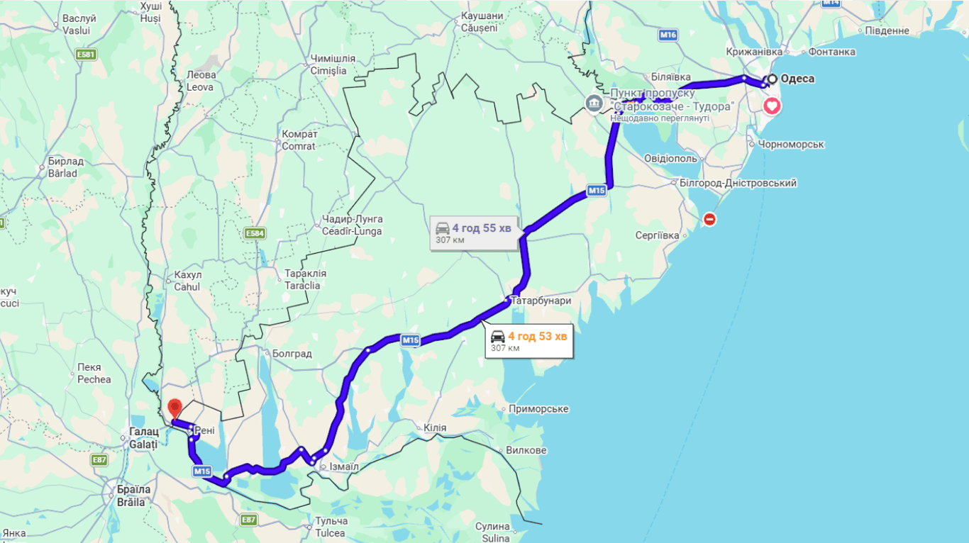 Затори на трасі Одеса-Рені