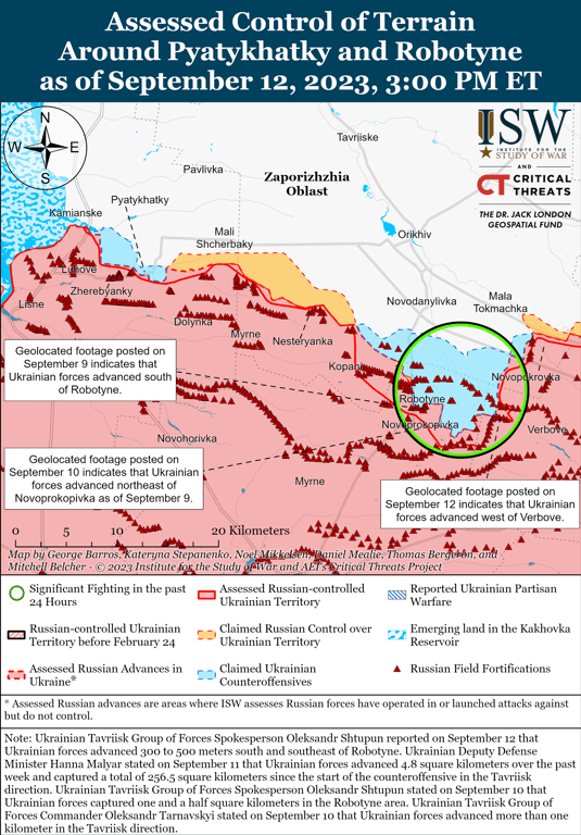 Карта бойових дій на 13 вересня