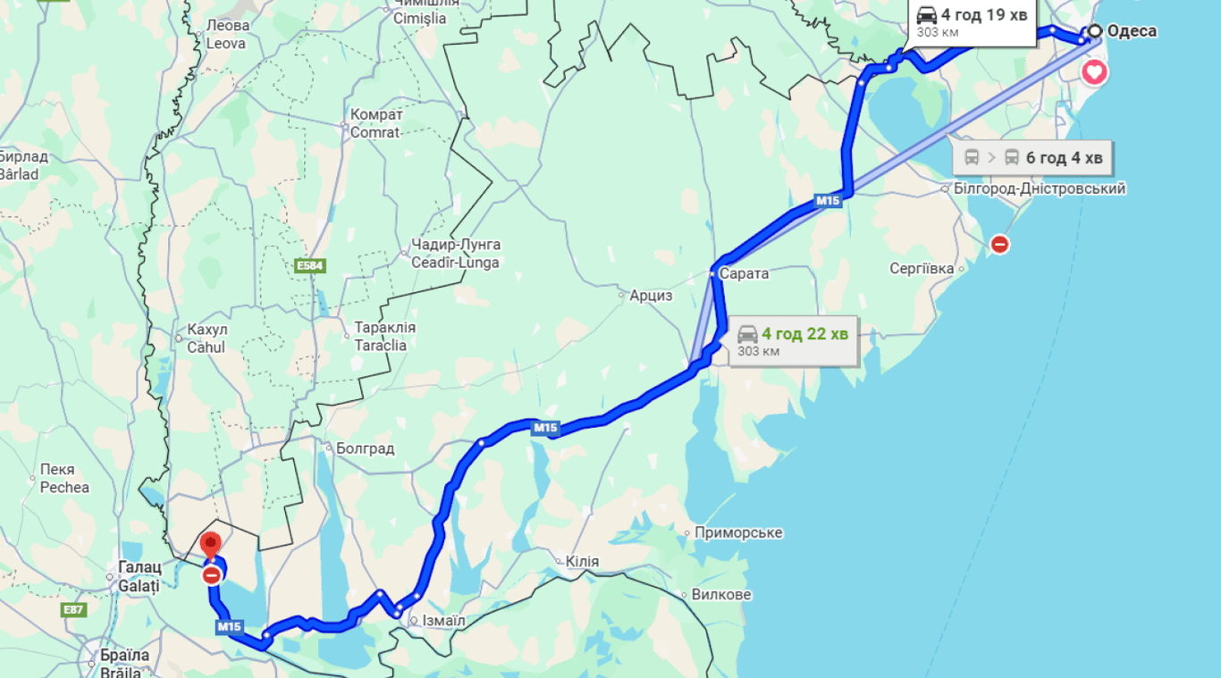 Затори на трасі Одеса-Рені