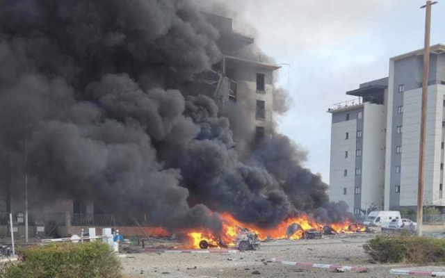 The scene of an Iranian ballistic missile impact in the southern city of Beersheba, June 20, 2025