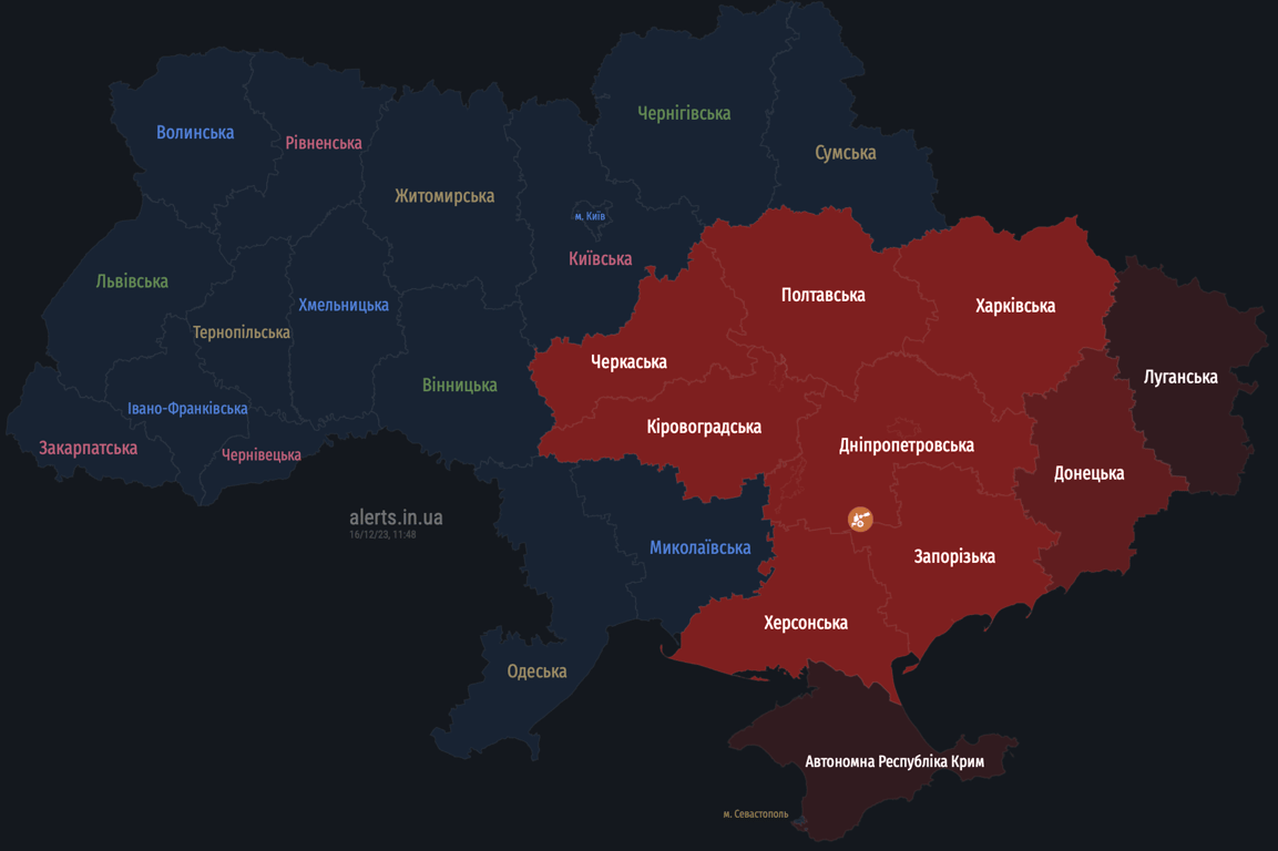 Мапа повітряних тривог