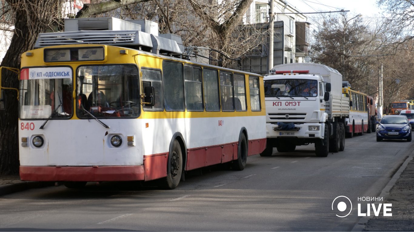 Електротранспорт Одеси повертається в депо через екстрені відключення