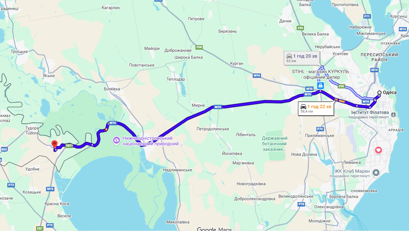 Затори на трасі Одеса-Рені