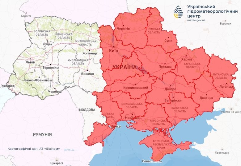 Попередження про пожежну небезпеку по Україні. Фото: Укргідрометцентр