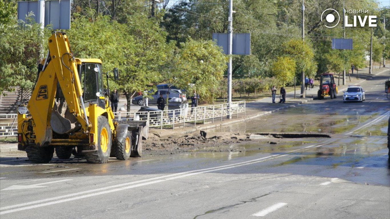 Прорыв трубопровода в Киеве
