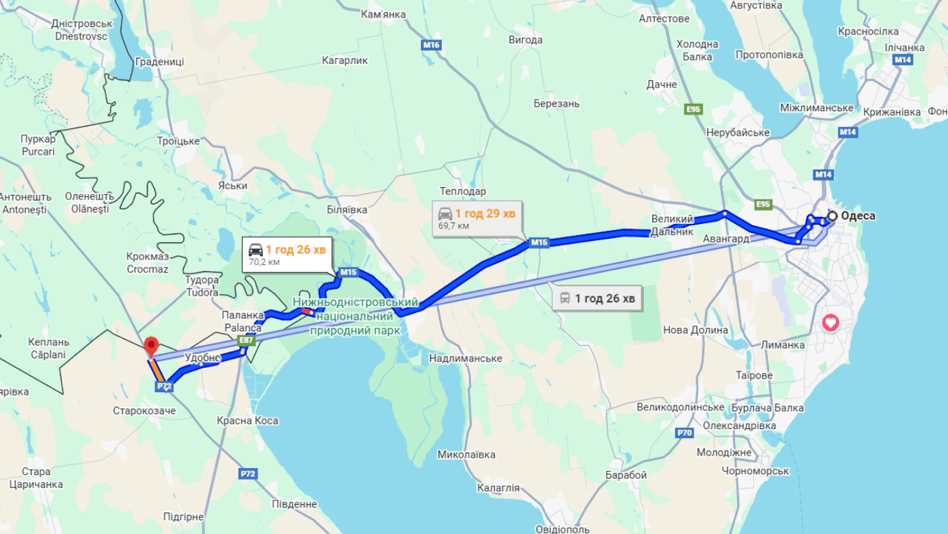 Затори на трасі Одеса-Рені