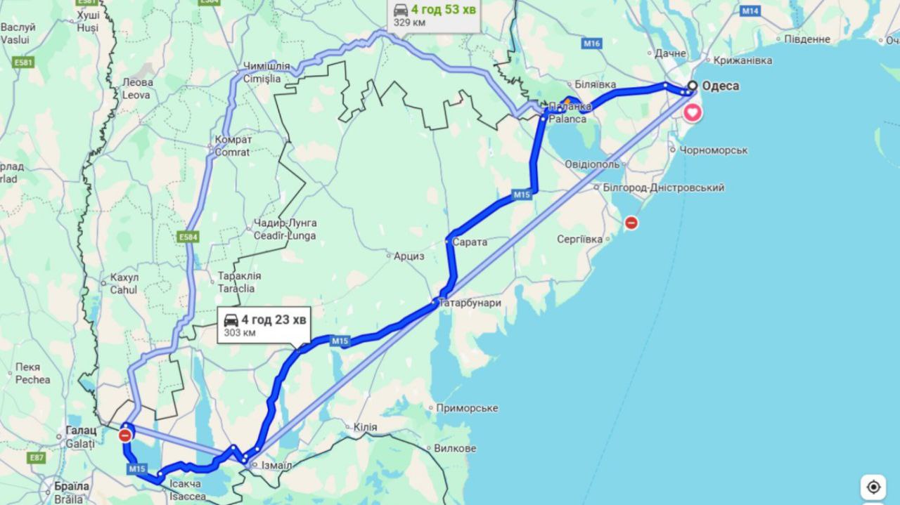 Затори на трасі Одеса-Рені