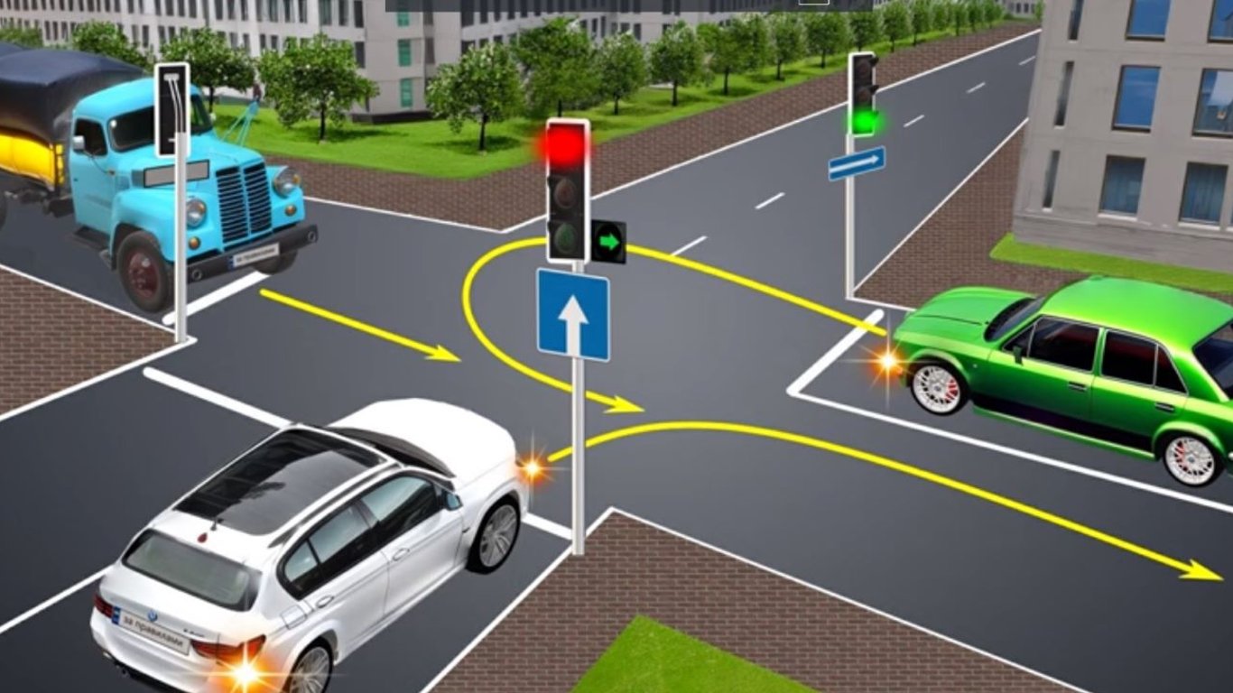 Тест по ПДД: помогите водителям правильно разъехаться на перекрестке