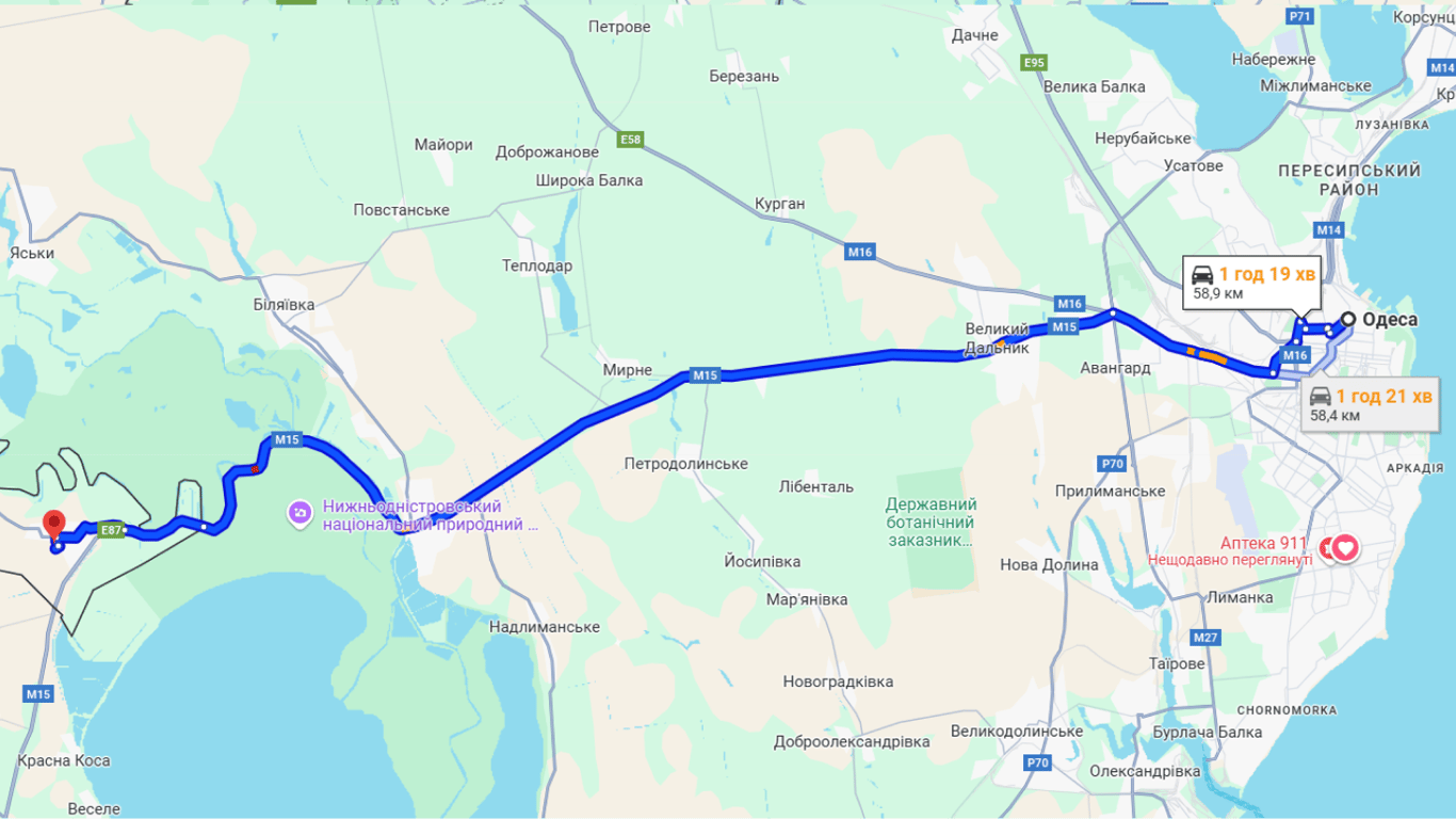 Затори на трасі Одеса-Рені