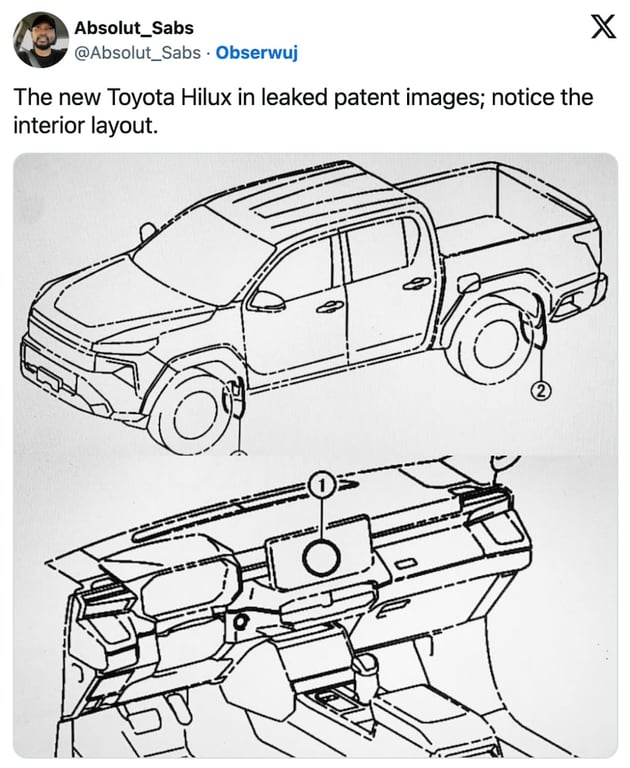 Креслення 2026 Toyota Hilux в мережі X