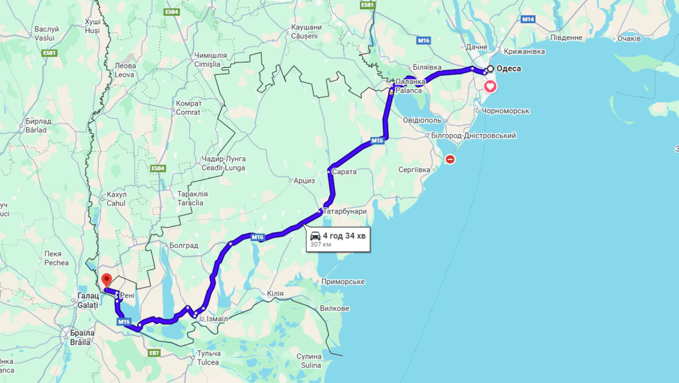 Затори на трасі Одеса-Рені
