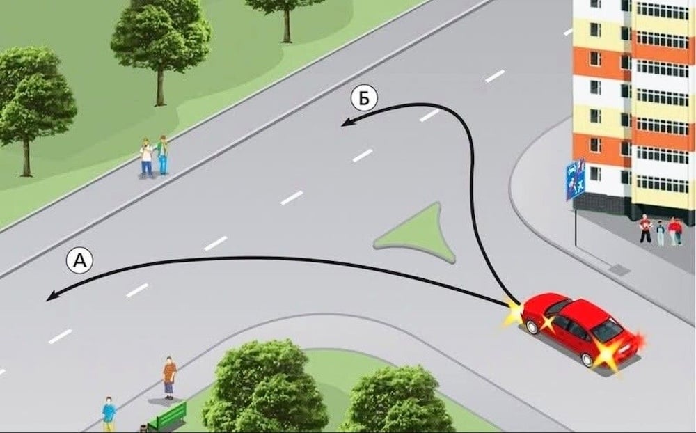 Тест з ПДР: за якою траєкторією правильно повернути ліворуч?