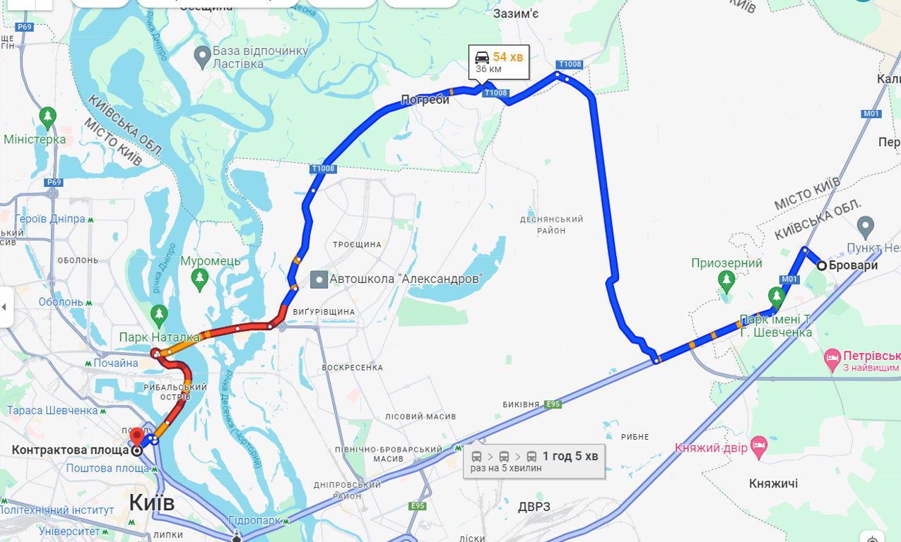 пробки на въезд в Киев 19 октября