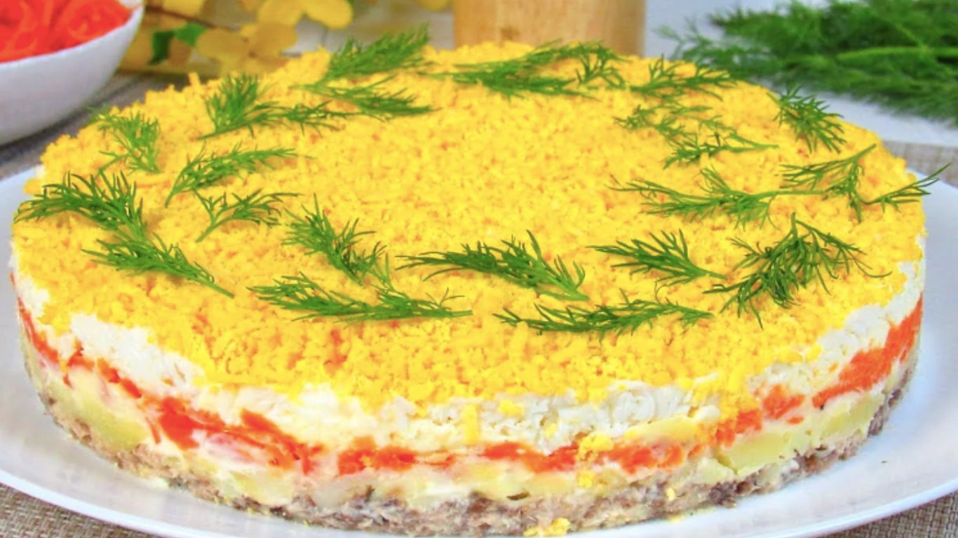 простий рецепт салату мімоза