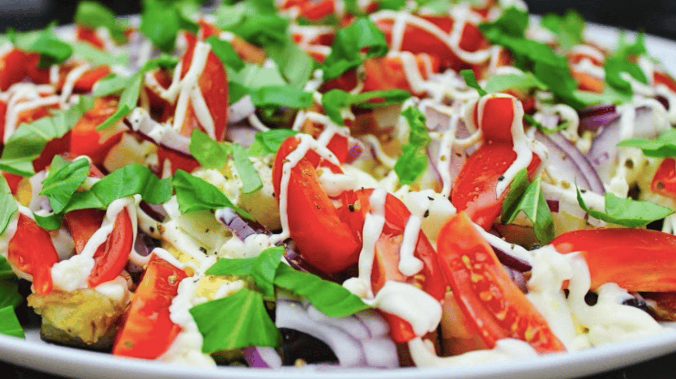 рецепт салату з баклажанами та помідорами