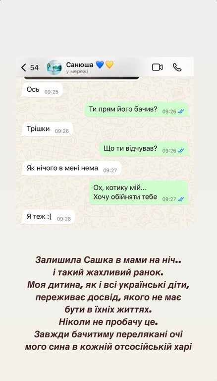 Маша Єфросиніна показала листування із сином