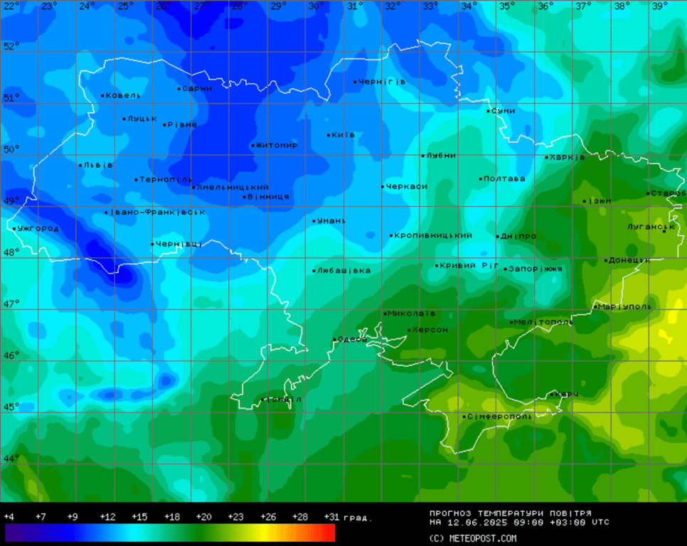 Погода в Україні 12 червня