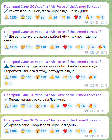 Ворог випустив ракети із бомбардувальників Ту-95 — куди летять ворожі цілі - фото 3