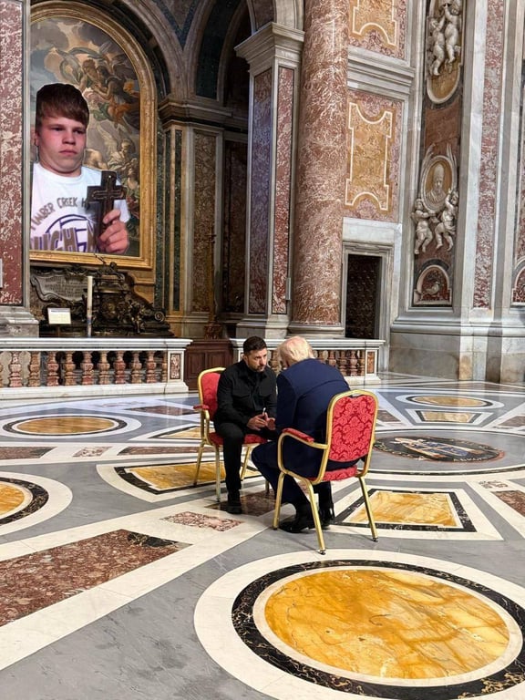 Мем про зустріч Президентів США та Україні 26 квітня