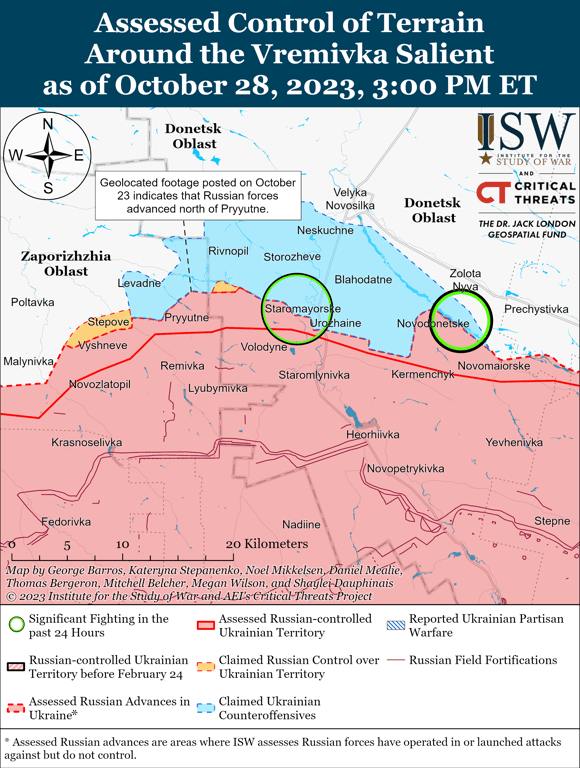 Карта бойових дій на Бердянському напрямку від ISW