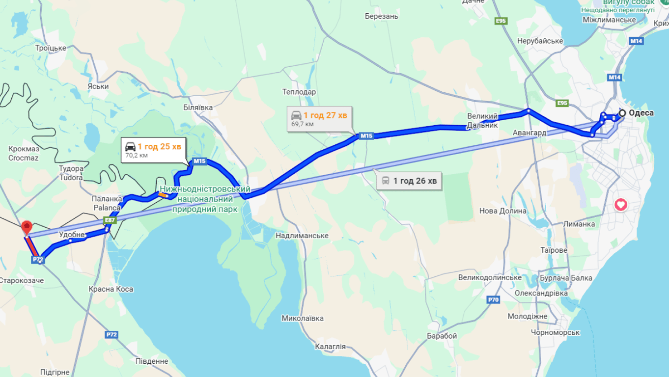 Затори на трасі Одеса-Рені