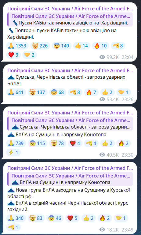 Повітряна тривога в Україні ввечері 3 липня