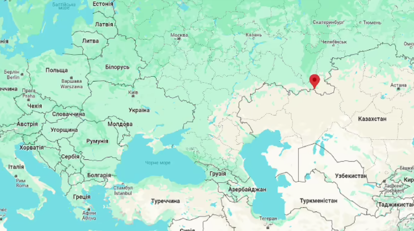 Орськ на карті. Фото: скріншот