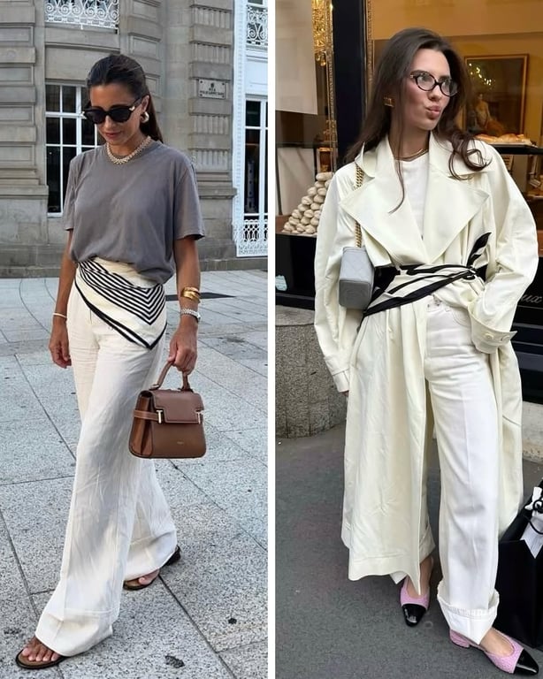 Ideas for stylish outfits with white jeans