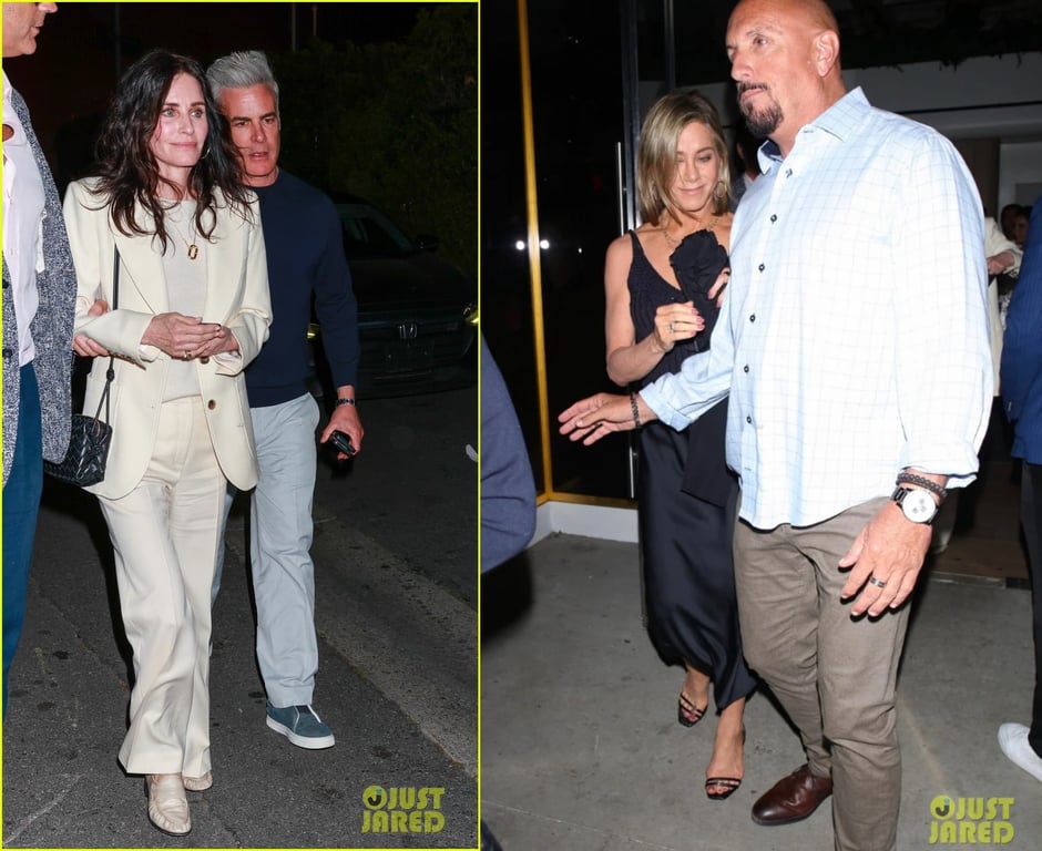 Папараці "застукали" Еністон та Кокс з "Друзів" за вечерею в Голлівуді - фото 1