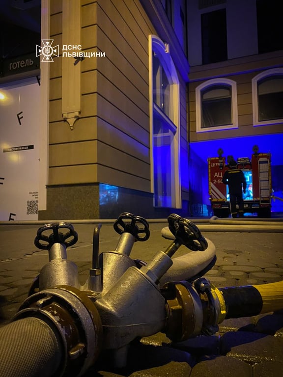 Ліквідація пожежі у ресторані Львова. Фото: ДСНС