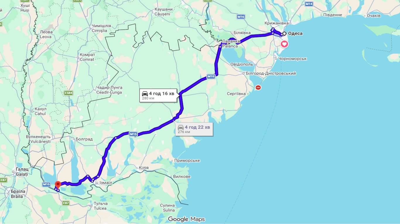 Затори на трасі Одеса-Рені