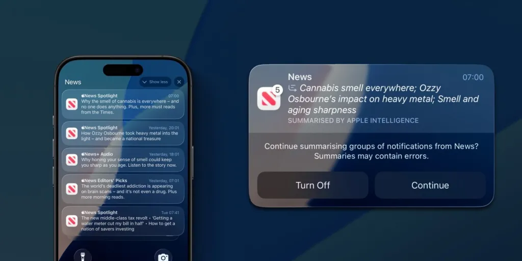 Example of an AI news alert