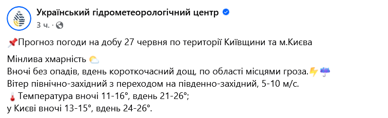 Грози і дощі не відступають — прогноз погоди у Києві на завтра - фото 1