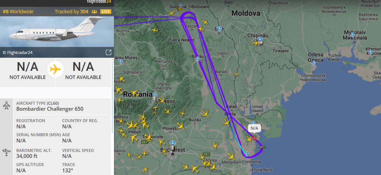 Американский самолет возле Одесщины