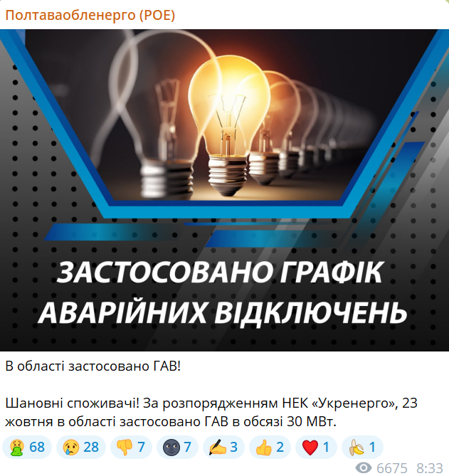 аварійні відключення