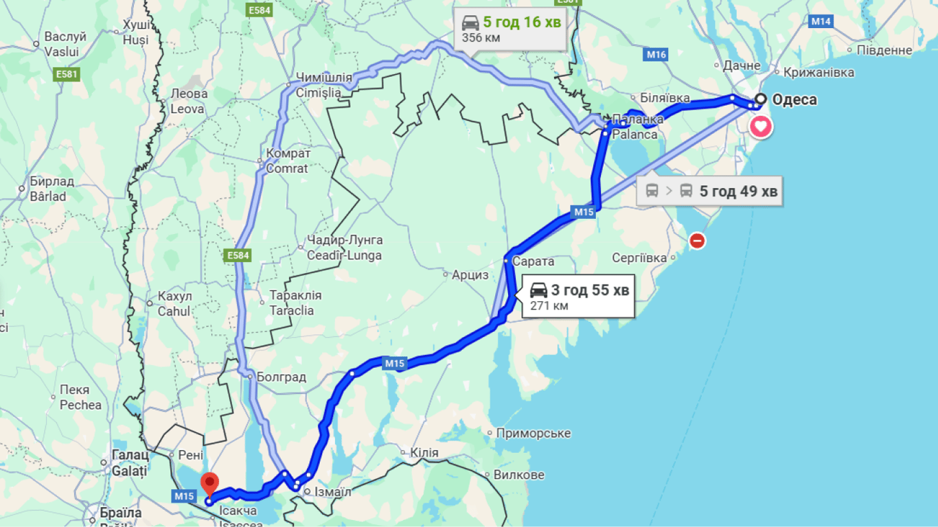 Затори на трасі Одеса-Рені