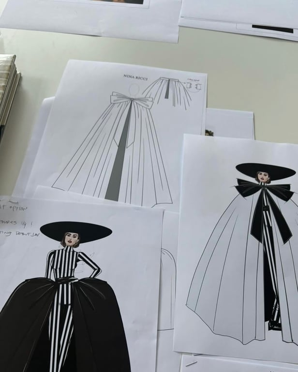 Ескіз сукні для "Емілі в Парижі". Фото: instagram/lilyjcollins