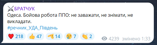 Скриншот сообщения из телеграмм-канала Сергея Братчука