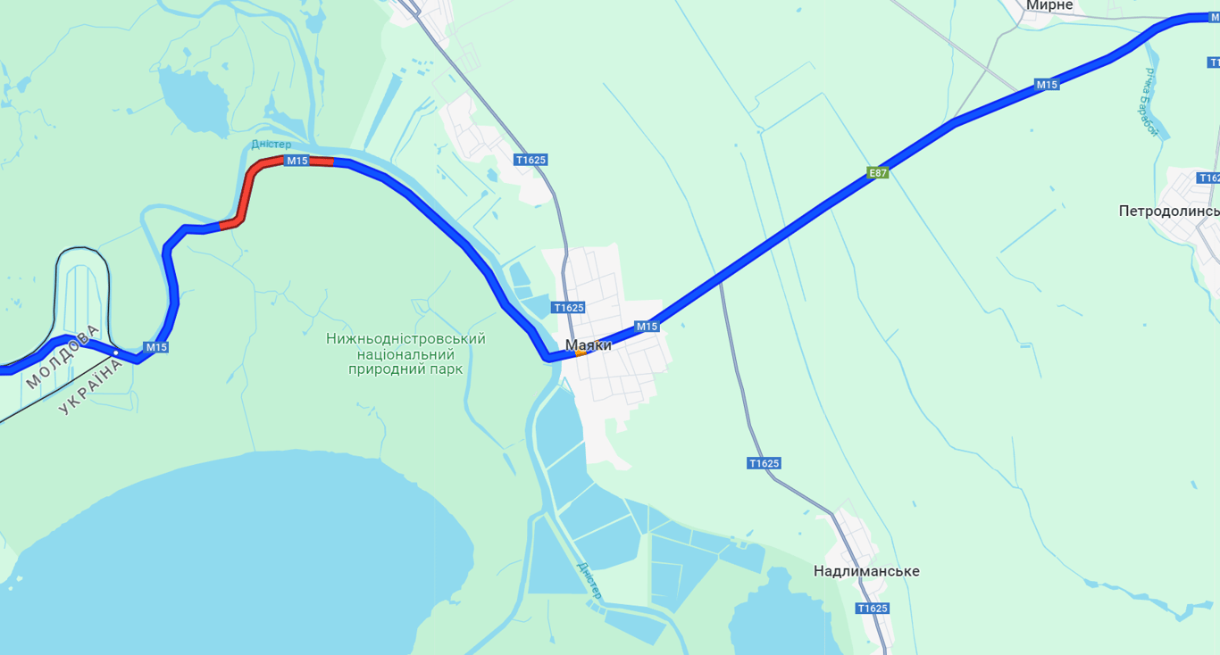 Пробки на трассе Одесса - Рени