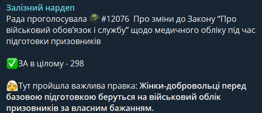 Верховна Рада підтримала законопроєкт №12076