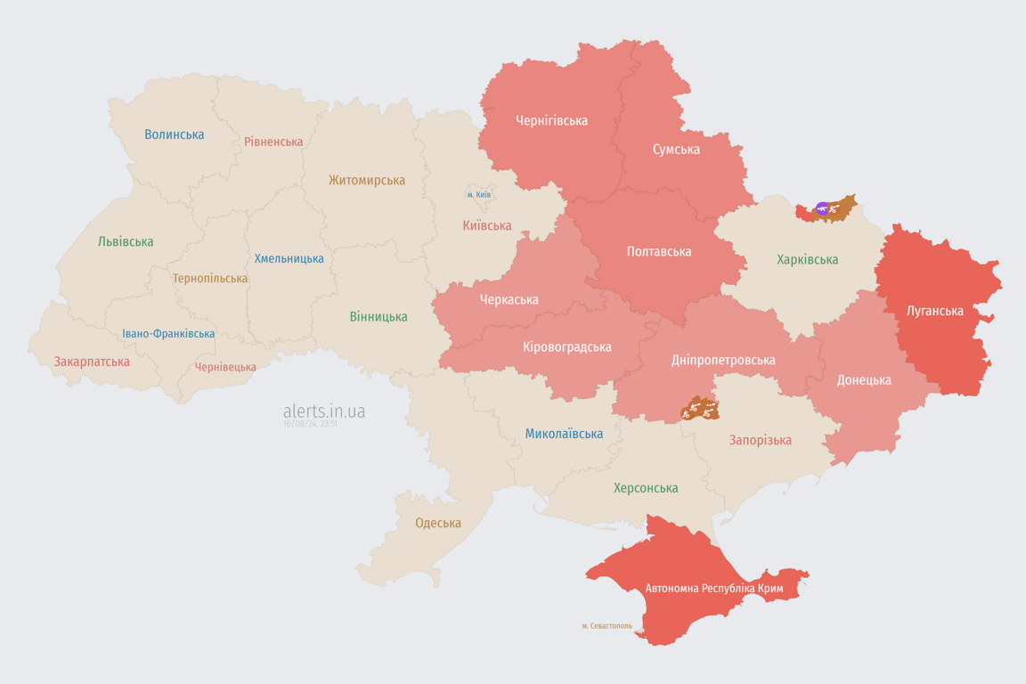 Атака на Україну ввечері 16 серпня