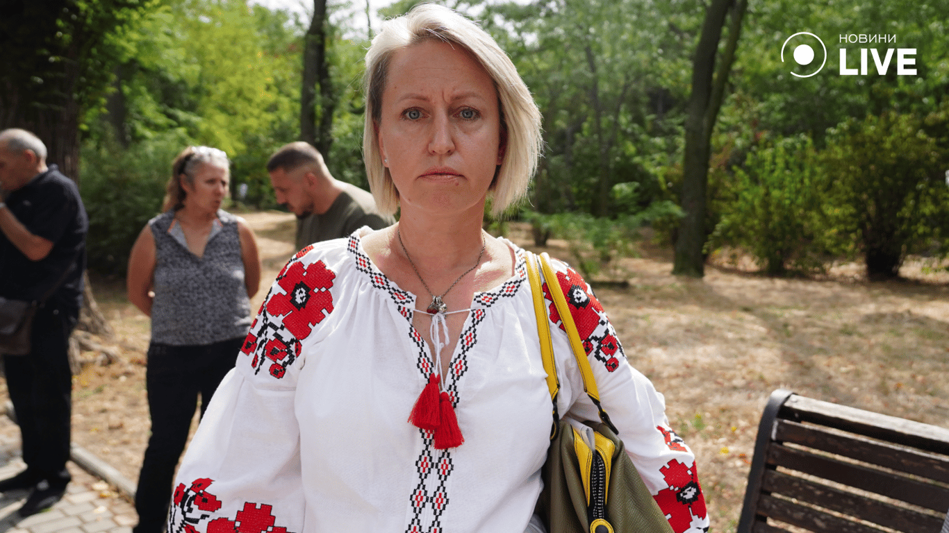 Жінка загиблого військового Ірина. Фото: Новини.LIVE