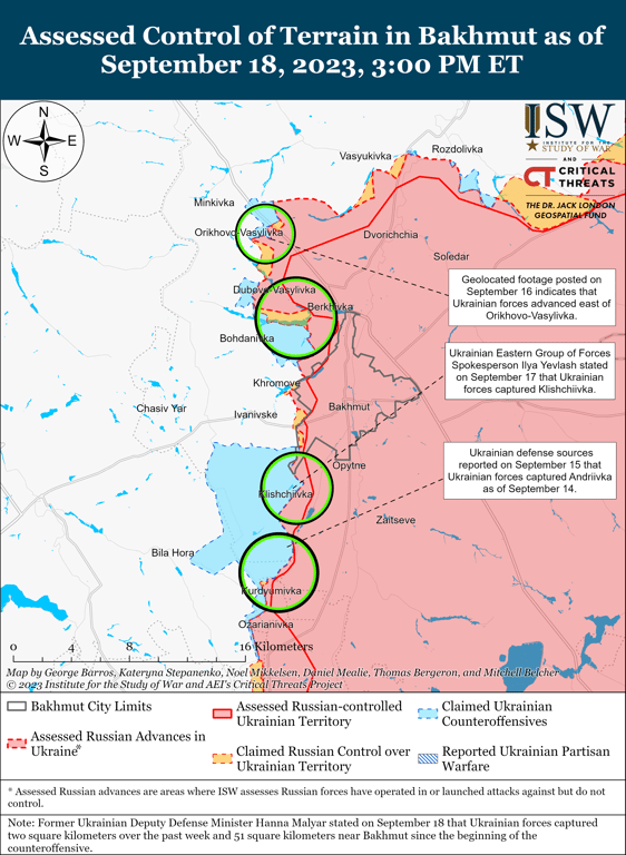 Карта бойових дій від ISW. Фото: скриншот
